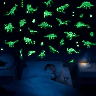 Glow In The Dark Dinosaur Wall Decals Stickers Glowing Dinosaur Wall Stickers S • $18.61