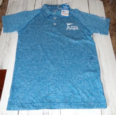 New Garb Inc Boys PGA Jr League Golf Blue Masters Polo Shirt Size Youth Medium • $5