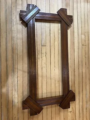 Vintage Antique Eastlake Wooden Picture Frame Carved Wood Unique Size • $49.95