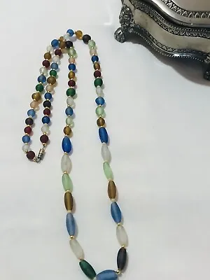 Vintage Estate Jewellery-Glass Beaded Long Strand Necklace • $24