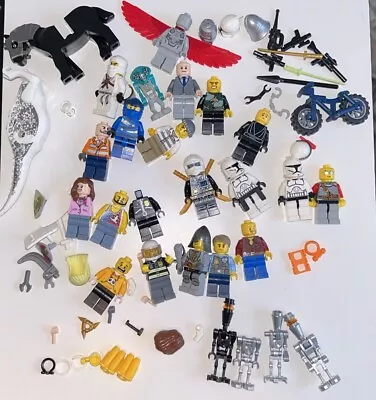 Lego Lot Assorted Bricks Pieces Parts Bulk 20 Minifigs Mini Figures 2lbs Manuals • $24.99