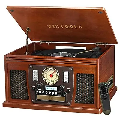 Victrola 8-in-1 Bluetooth Record Player & Multimedia Center Stereo Speakers • $114.64