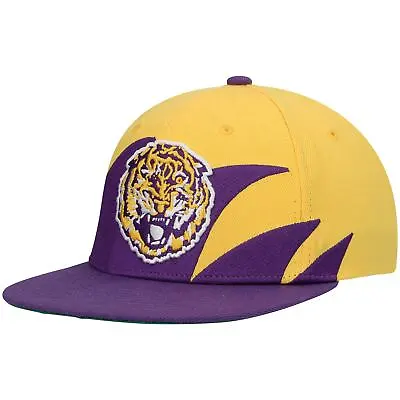 Men's Mitchell & Ness Purple/Gold LSU Tigers Sharktooth Snapback Hat • $28.49