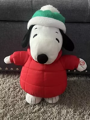 Hallmark Bundled Up Red Jacket Snoopy Motion & Sound 16” Christmas Brrr Peanuts • $34.99