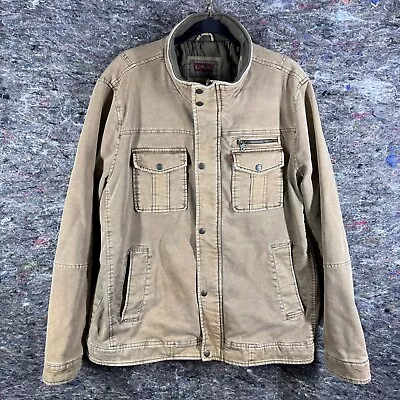 Levis Jacket Mens XL Quilted Liner Canvas Full Zip Military Moto Coat Biker • $49.99