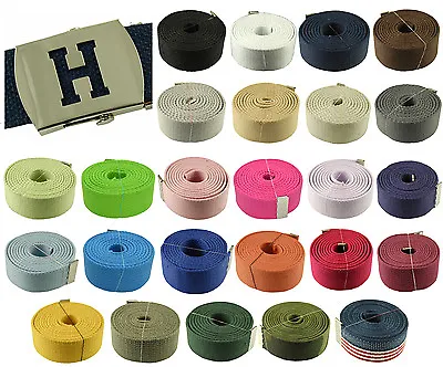 60  Capital Initial  H  Canvas Military Web Belt & Buckle 25 Color • $14.99
