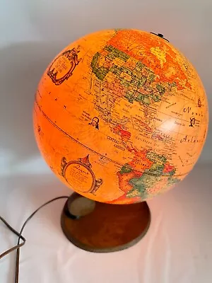 Vtg 1980 Readers Digest 12  Lighted World Antique Spot Globe Denmark Test/Works • $45