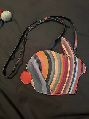 PAUL SMITH Swirl Stripe Leather Handbag Shoulder Bag Cross Body Bunny Rabbit • £27