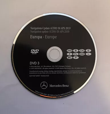 2019 Mercedes NTG2.5 Audio 50  Sat Nav Disc  Europe Navigation DVD 3 • £29.90