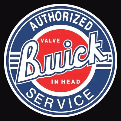 BUICK AUTHORIZED SERVICE Round Sign Vintage Looking Man Cave Garage Automobilia • $18.95