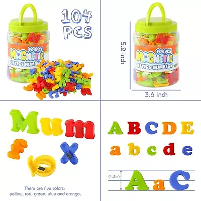 ABCaptain Magnetic Letters Numbers Alphabet ABC 123 Fridge Magnets Preschool ... • $11.45