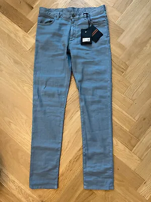 ZEGNA Slim Fit Linen-Cotton Jeans Sz 34 New With Tags • $550