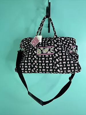 NWT VERA BRADLEY RETIRED  Pink ELEPHANTS Travel SATCHEL SHOULDER HANDBAG • $39.95