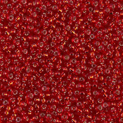 24g MIYUKI Round Seed Beads - 11/0 2mm - Silver Lined Ruby Red (11) - S0076 • £5.79
