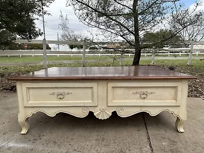 Ethan Allen French Country Coffee Table Storage Chest Distressed Paint Plano TX • $475
