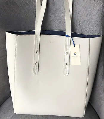 £169 • Buy ASPINAL Cream Smooth Leather Tote Bag, Navy Suede Lining. BRAND NEW With TAG