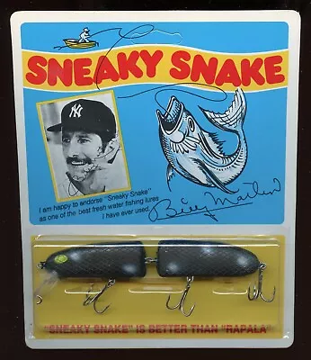 SNEAKY SNAKE Fishing Lure BILLY MARTIN Endorsed NY Yankees On Packaging • $12