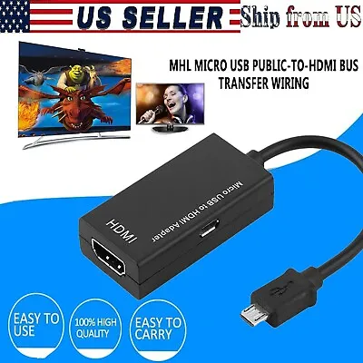 MHL Micro USB To HDMI Adapter Converter Cable For HDTV Android Phone Smartphone • $6.99