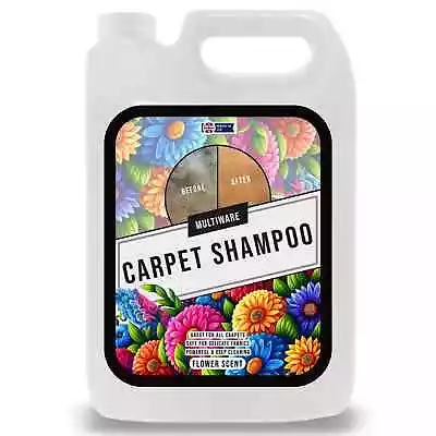 Carpet Shampoo Cleaner Cleaning Detergent 5l Odour Pet Deodoriser Vax Floral • £11.95