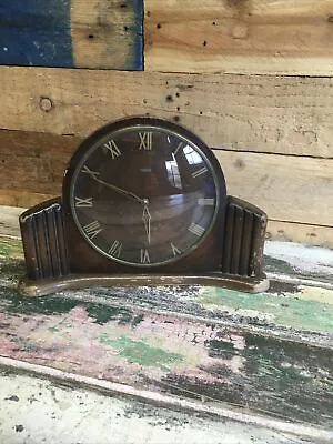Art Deco Circular 1930S Metermec Electric Oak Mantle Clock • £39.99