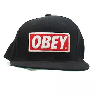 Obey Men's Hat Black Graphic Acrylic With Wool Baseball Cap • £11.75