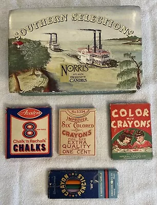 Vintage Lot - Norris Southern Selections Chocolate Box And Vintage School Chalk • $5.99