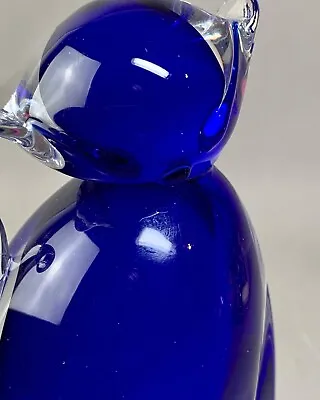 Murano Gambaro & Poggi Cobalt Blue Art Glass Cat • $137