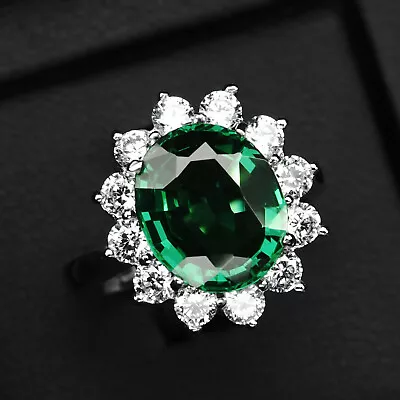 Vivid Green Tsavorite Garnet 4.70 Ct 925 Sterling Silver Handmade Rings Size 7 • $24.99