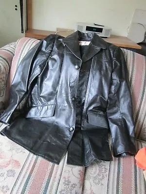 Custom Tailored Mr. Oh's Black Leather Jacket / Coat Medium • $150