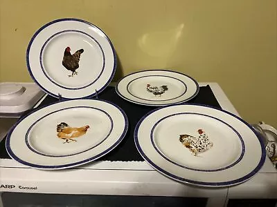 Martha Stewart Collection For Macy’s 4 Chicken Lunch /Salad Plates 9 1/8 W • $24.99