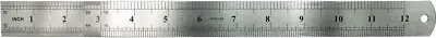 CRAFTCHOICE 12  / 305mm Stainless Steel Ruler Dual Sided SAE & Metric • $5.95
