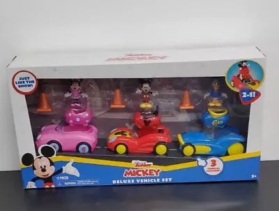 Disney Junior Deluxe 3 Vehicle Set Mickey Mouse Minnie & Donald New Toy • $28.50