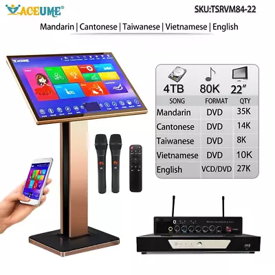 4TB HDD 80K ChineseEnglishVietnamese SongsTouch Screen Karaoke PlayerECHO22' • $549