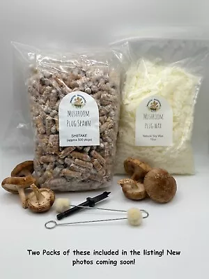 Shiitake Mushroom Plug Spawn 1000X Combo W/ Drill Bit & Wax - FREE USA Shipping • $57