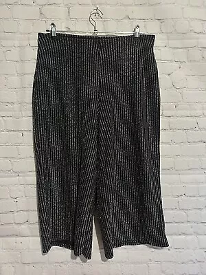 George Women's Culotte Trouser Size 14 Black Sliver Sparkle Wise Leg Cropped • $11.10