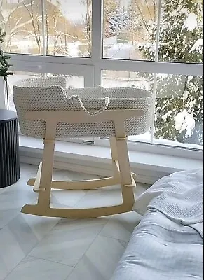 Ivory Baby Bassinet With Stand Moses Basket Baby Shower Gift • $194