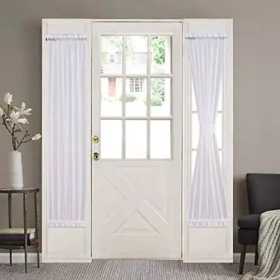 Side Lights Front Door Curtains Entry Way Decor White Semi Sheer Elegent French  • $33.70