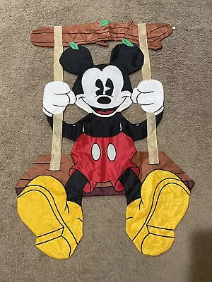 Vintage 1999 Disney Mickey Mouse Swing Outdoor/Indoor Double Sided Flag 30 X 46” • $59.88