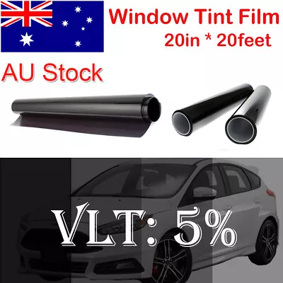 Window Tint Film Black Roll 5% VLT Car Home House 50cm*6m Tinting Tool AU Local • $12.99