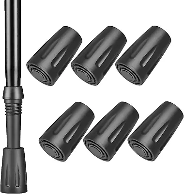 6 Pcs Walking Stick Rubber Tips Replacement Rubber Pole Ends Trekking Poles For • £5.83
