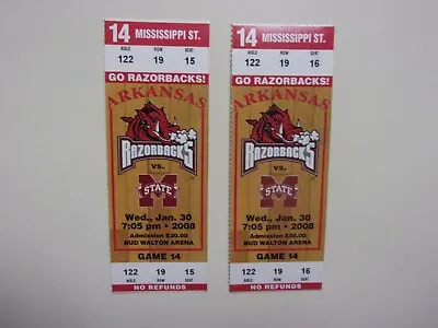 2008 Arkansas Razorbacks Vs Mississippi State Bulldogs Football Ticket Stubs  • $9.99