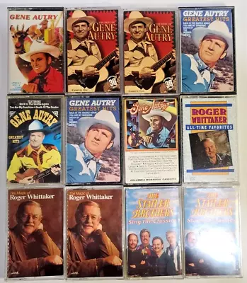 $15 • Buy Vintage Folk Country Cassette Tapes Gene Autry Statler Brothers Roger Whittaker