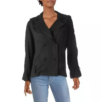 Essue Womens Black Woven Belted Military Jacket M  3444 • $4.99
