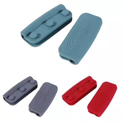 2pcs Grip Silicone Pot Holder Sleeve Glove Pan Handle Cover Grip Kitchen Tool • £6.57