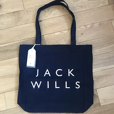 £9.95 • Buy BNWT Jack Wills Ambleshire Book Bag Shopper Tote Bag - Navy Blue