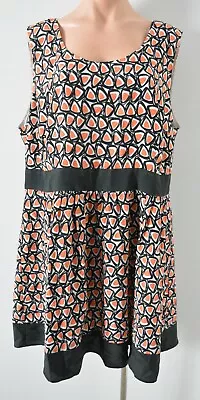 $34.50 • Buy ASOS Curve Dress Size 20 Plus Orange Black Fit Flare Sleeveless