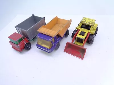 £9.99 • Buy 3x Matchbox Diecast - Atlas Tipper, GMC Tipper, Tractor Shovel