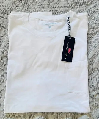 NEW WITH TAGS Mens Vineyard Vines 3XL White T-Shirt Solid Plain Pocket Shirt • $13