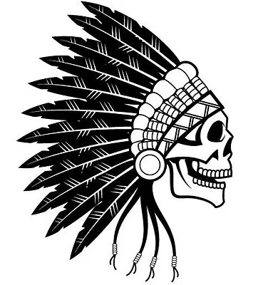 Indian Skull Chief Car Decal Sticker  • $4.72
