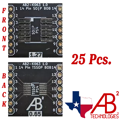 SOIC14 TSSOP14 Black PCB Adapter Boards For SMD To DIP Panel Of 25 • $2.50